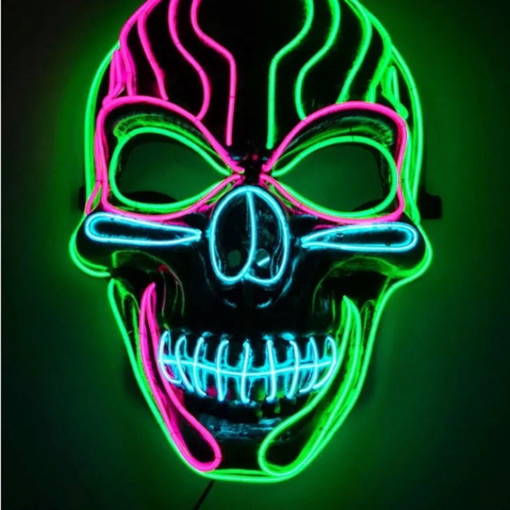 Ghostly Greetings! Fun Unisex Light Up Mask - Picture 3 of 4